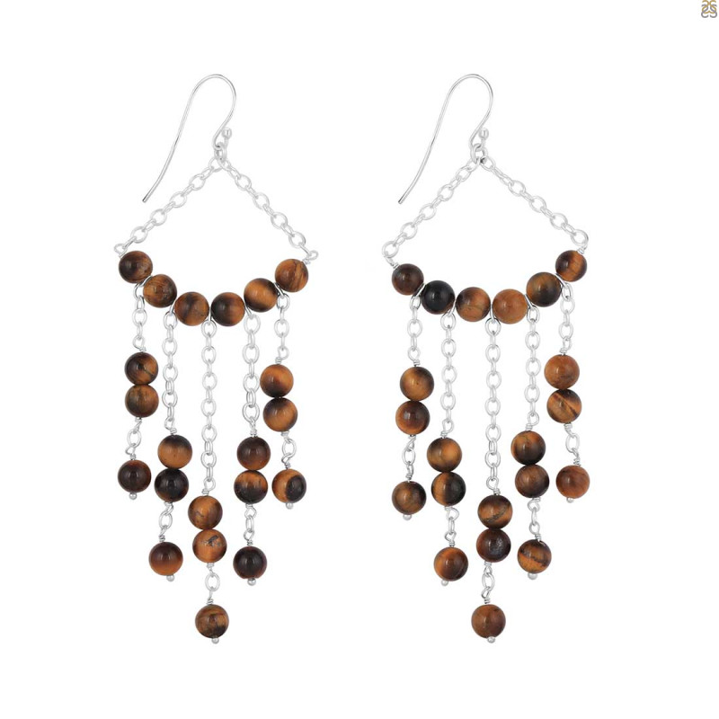 Tiger Eye Beaded Earring BDD-3-193