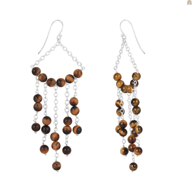 Tiger Eye Beaded Earring BDD-3-193