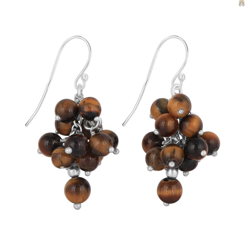 Tiger Eye Beaded Earring BDD-3-195