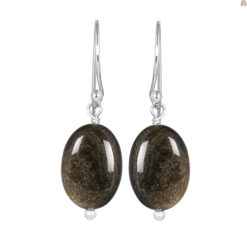 Gold Sheen Obsidian Beaded Earring BDD-3-22