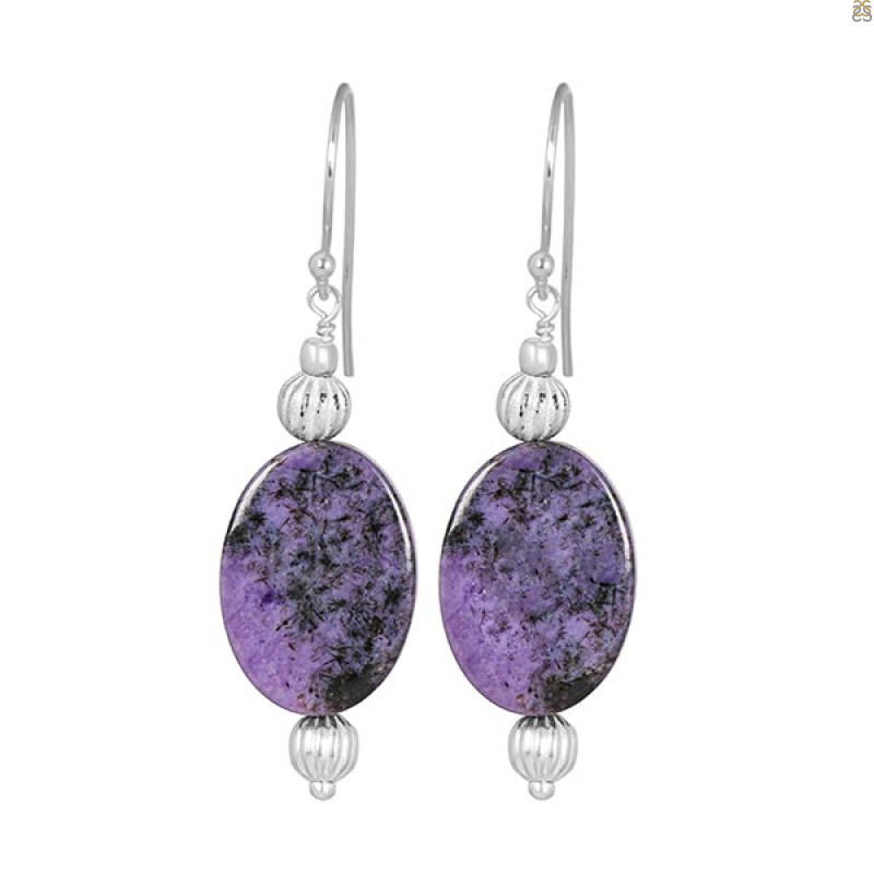 Charoite Beaded Earring BDD-3-23