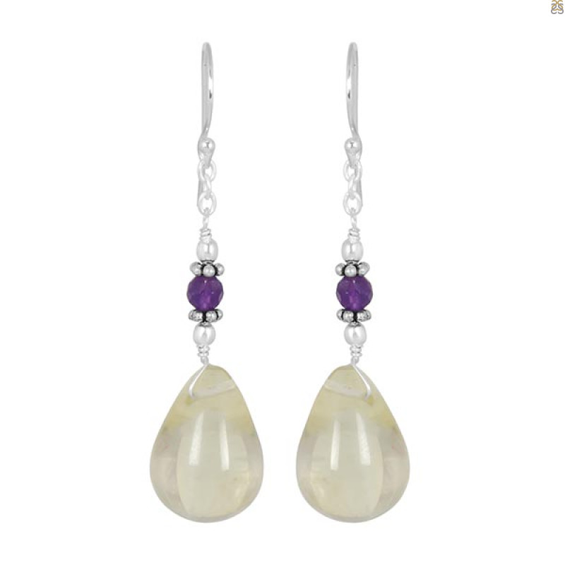 Lemon Quartz Beaded Earring BDD-3-25