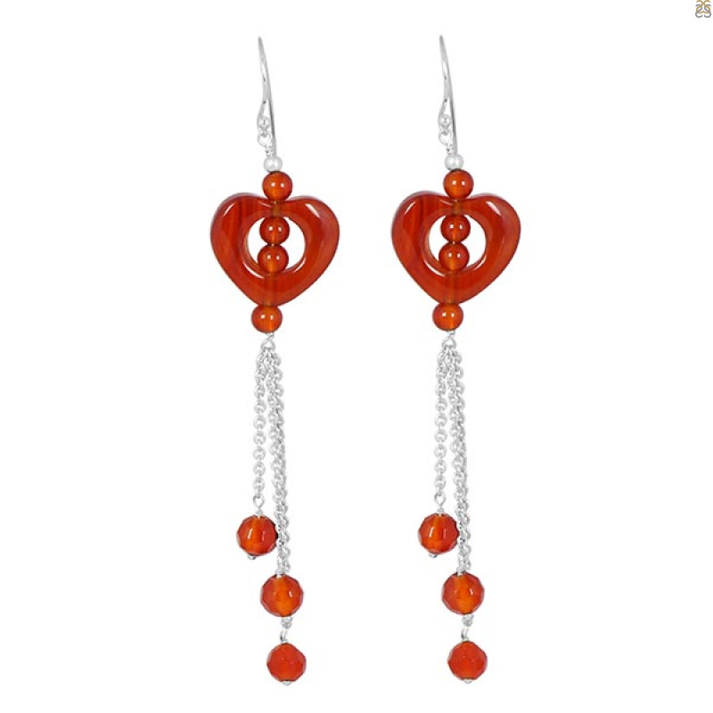 Red Agate Beaded Earring BDD-3-28