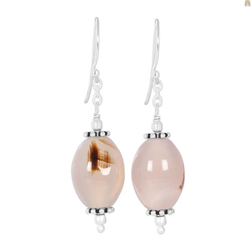 Rose Quartz Beaded Earring BDD-3-29