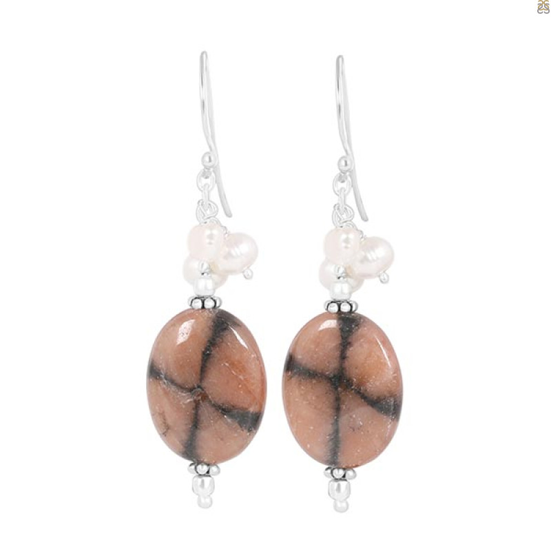 Chiastolite Beaded Earring BDD-3-32