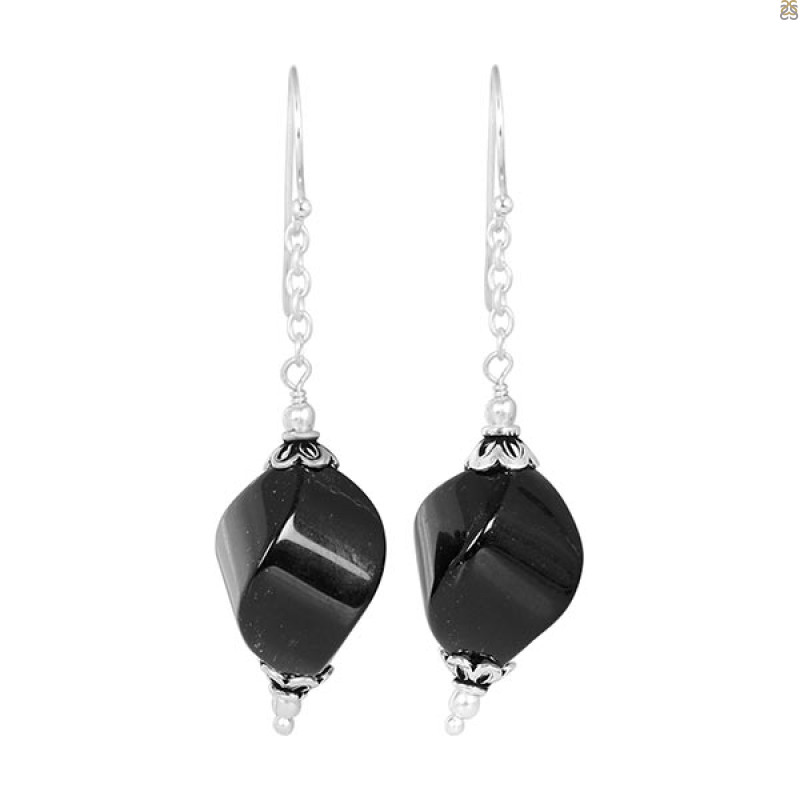 Black Spinel Beaded Earring BDD-3-35