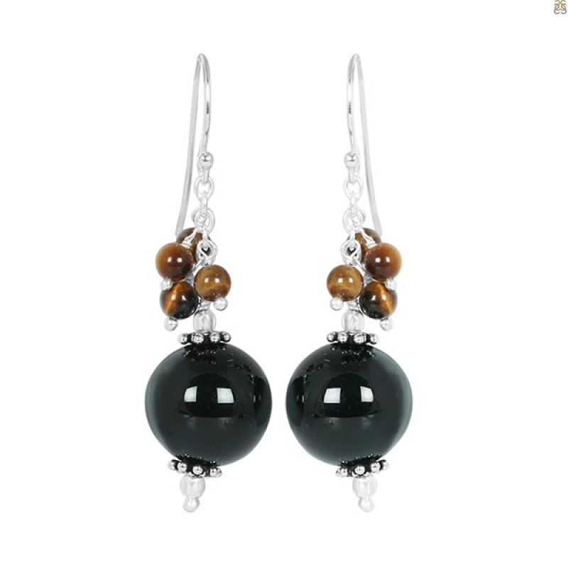 Black Spinel Beaded Earring BDD-3-37