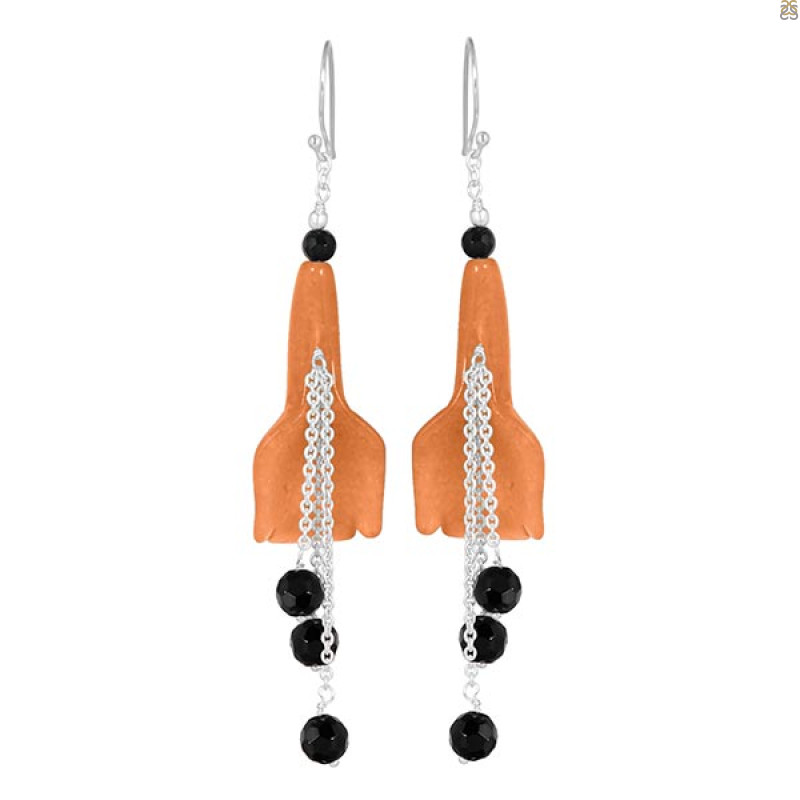 Orange Aventurine Beaded Earring BDD-3-4