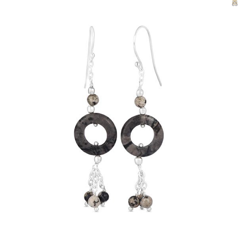 Picasso Jasper/Beaded Earring-2E BDD-3-51