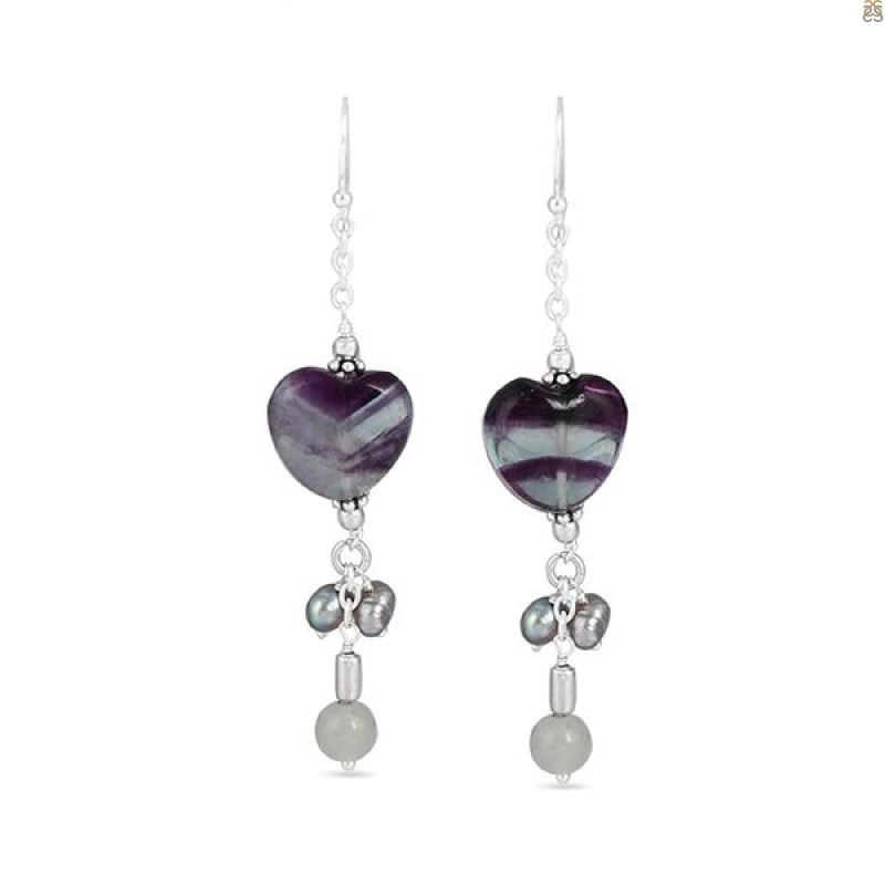 Fluorite/PrehniteBeaded Earring-2E BDD-3-62