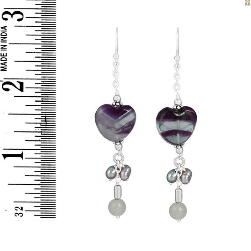 Fluorite/PrehniteBeaded Earring-2E BDD-3-62