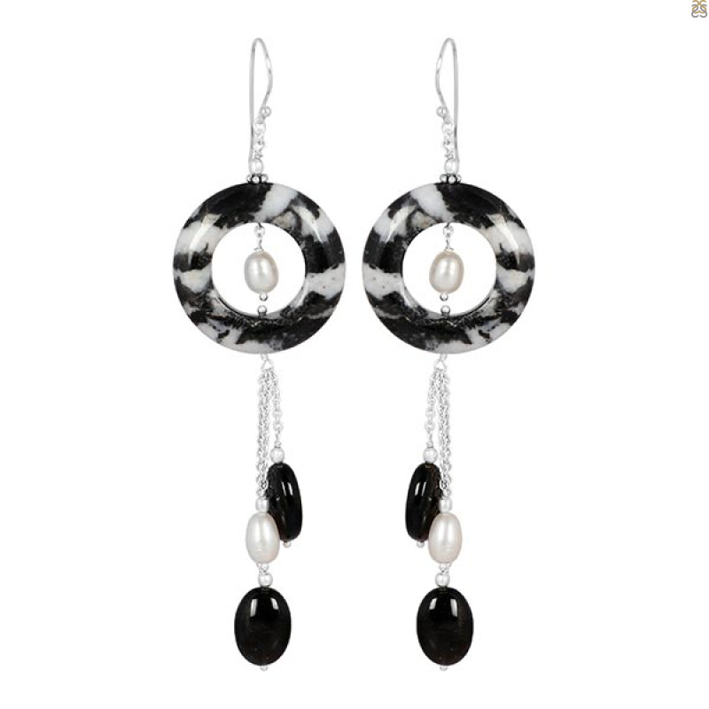 Zebra Jasper Beaded Earring BDD-3-9
