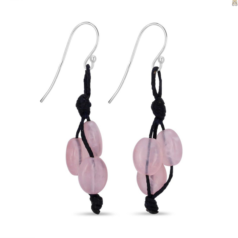 Rose Quartz Beaded Earring BDD-3-92