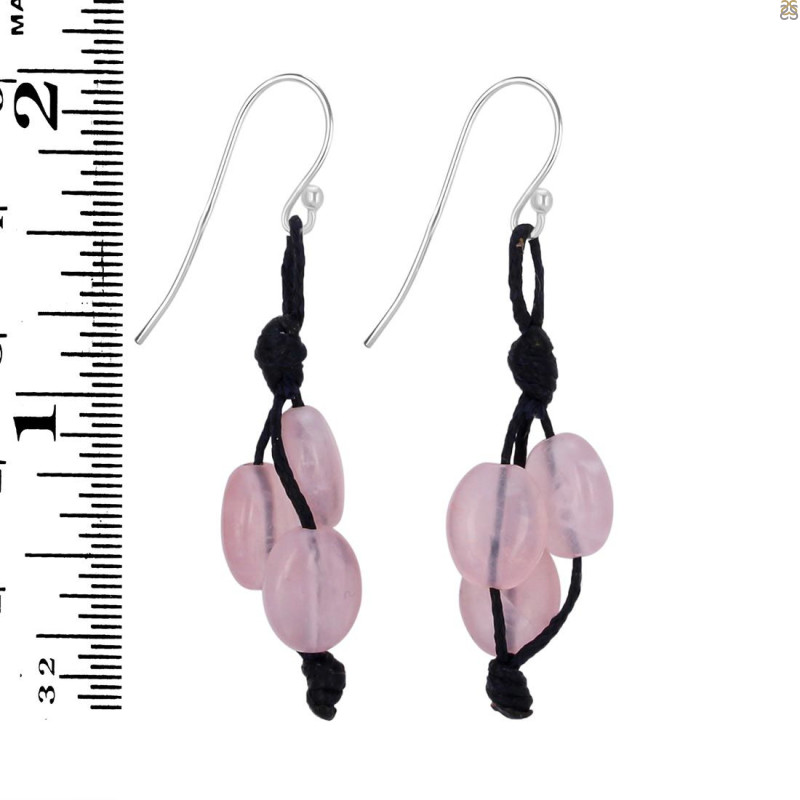 Rose Quartz Beaded Earring BDD-3-92