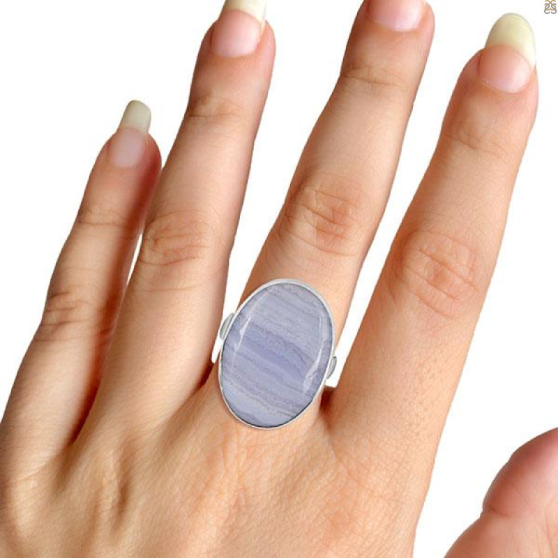 Blue Lace Agate Adjustable Ring-ADJ-R BLA-2-67