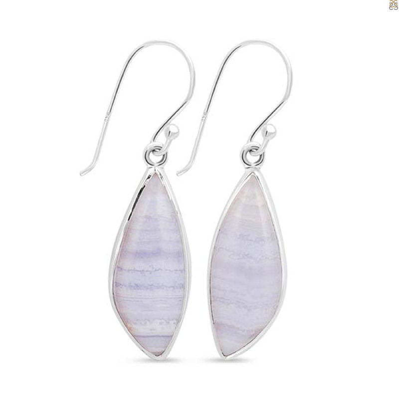 Blue Lace Agate Earring-E BLA-3-30