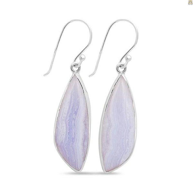 Blue Lace Agate Earring-E BLA-3-32