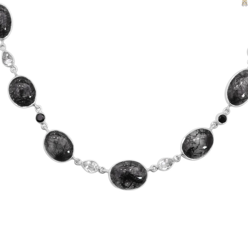 Black Rutile Necklace-NSL BLR-12-4