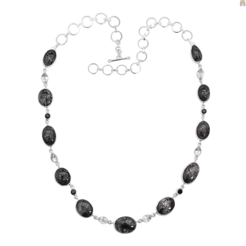Black Rutile Necklace-NSL BLR-12-4