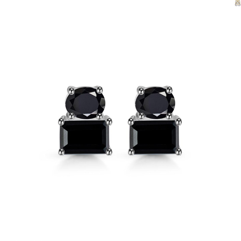 Black Tourmaline Stud Earring BLS-RDE-1267.