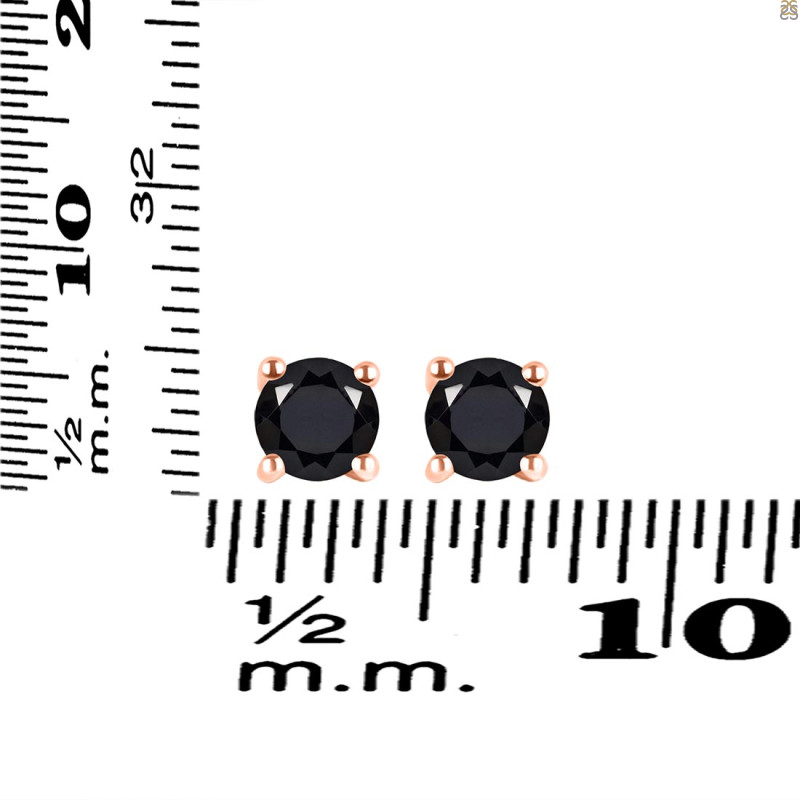 Black Tourmaline Stud Earring BLS-RDE-1321.