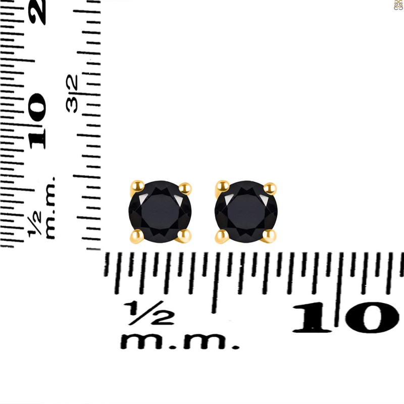 Black Tourmaline Stud Earring BLS-RDE-1321.