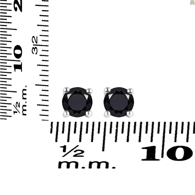 Black Tourmaline Stud Earring BLS-RDE-1321.