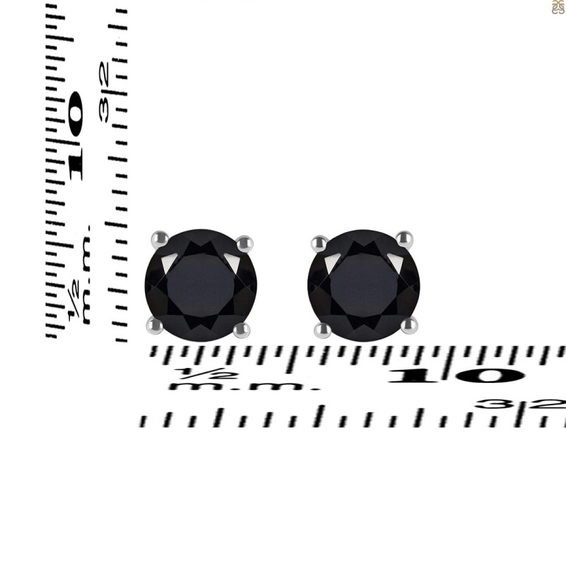 Black Tourmaline Stud Earring BLS-RDE-1353.