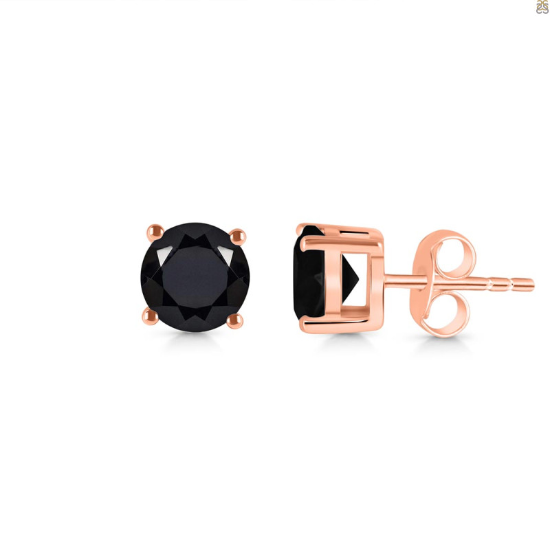 Black Tourmaline Stud Earring BLS-RDE-1353.
