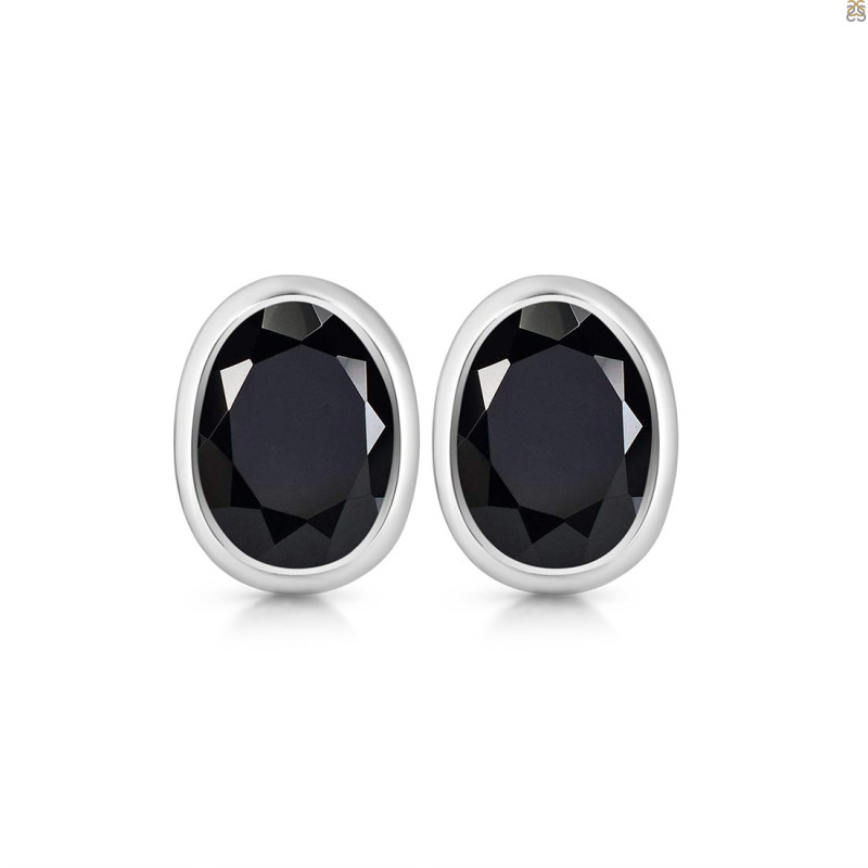 Black Tourmaline Stud Earring BLS-RDE-1370.