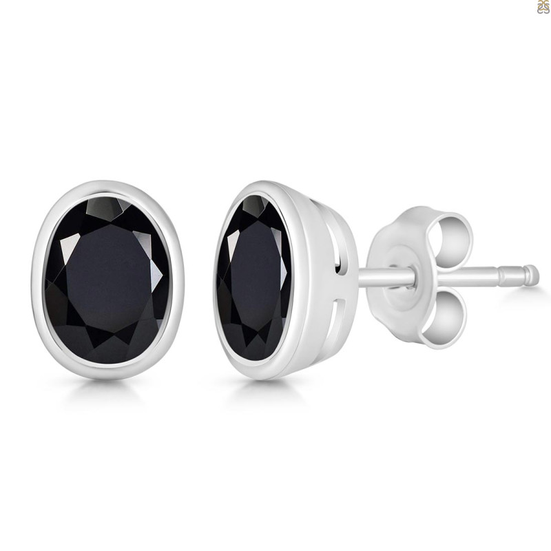 Black Tourmaline Stud Earring BLS-RDE-1370.