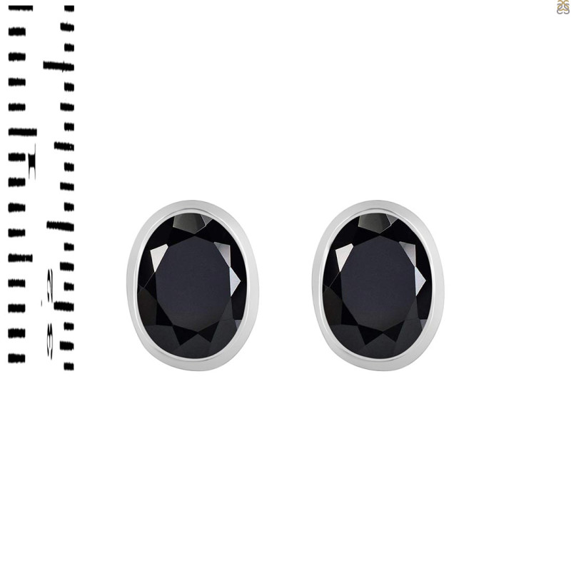 Black Tourmaline Stud Earring BLS-RDE-1374.