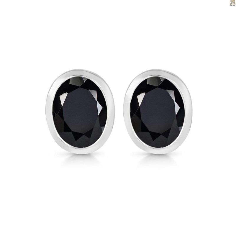 Black Tourmaline Stud Earring BLS-RDE-1376.
