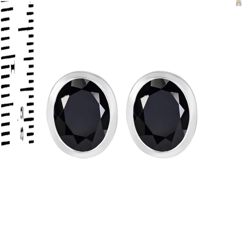 Black Tourmaline Stud Earring BLS-RDE-1376.