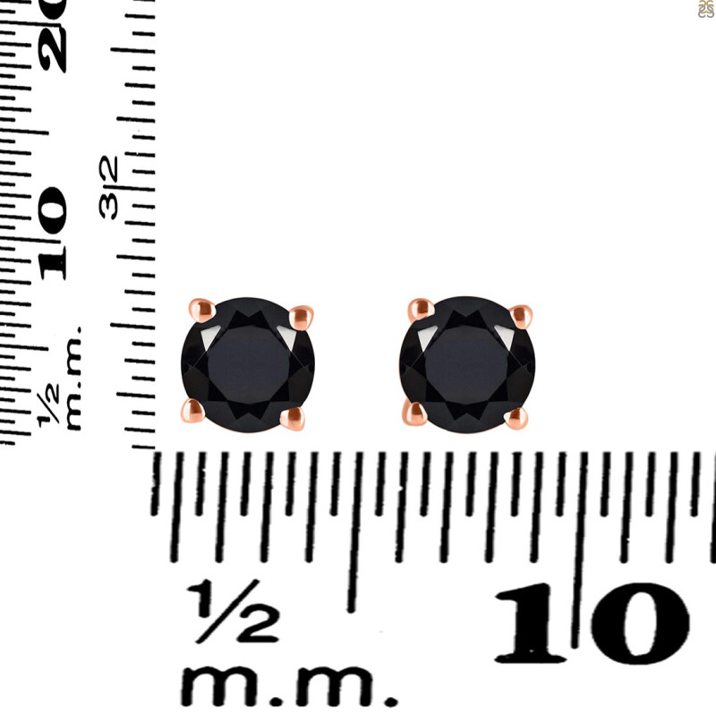 Black Tourmaline Stud Earring BLS-RDE-1435.