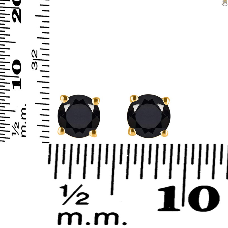 Black Tourmaline Stud Earring BLS-RDE-1435.