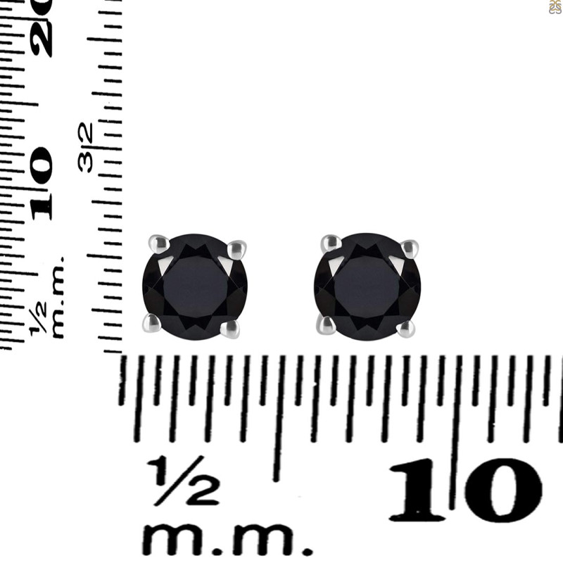 Black Tourmaline Stud Earring BLS-RDE-1435.