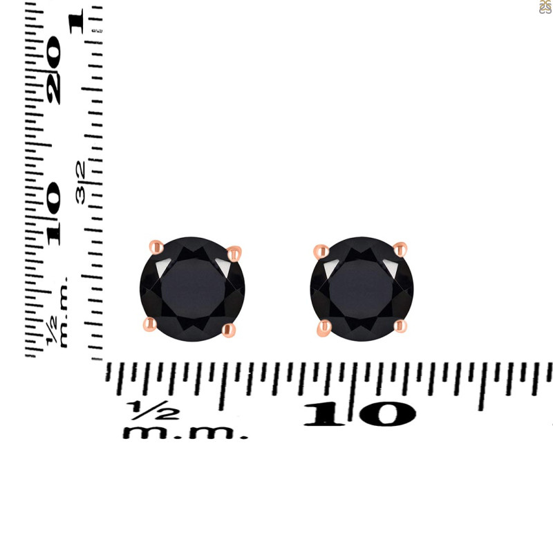 Black Tourmaline Stud Earring BLS-RDE-1436.