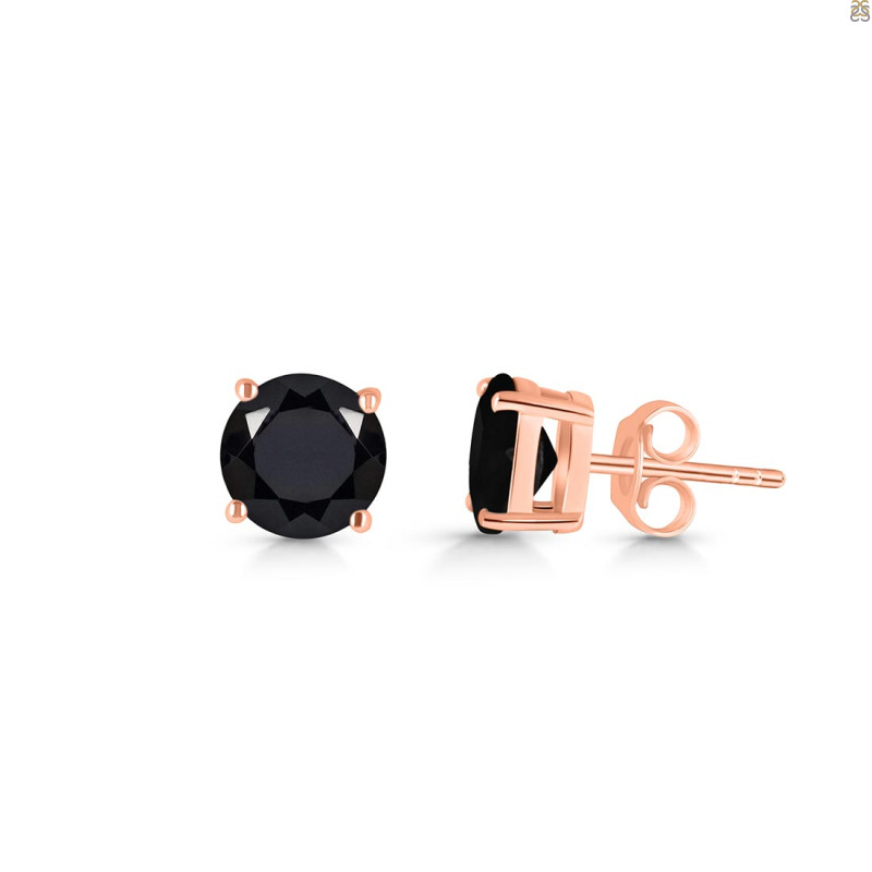 Black Tourmaline Stud Earring BLS-RDE-1436.