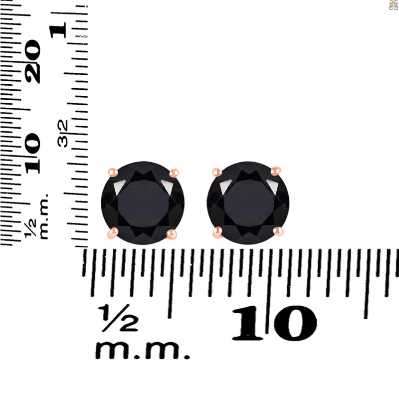 Black Tourmaline Stud Earring BLS-RDE-1437.