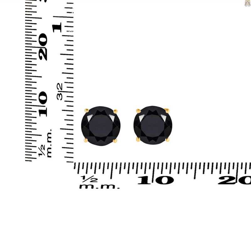 Black Tourmaline Stud Earring BLS-RDE-1438.