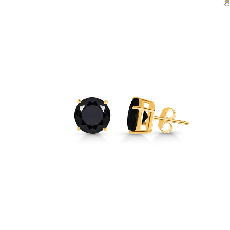Black Tourmaline Stud Earring BLS-RDE-1438.