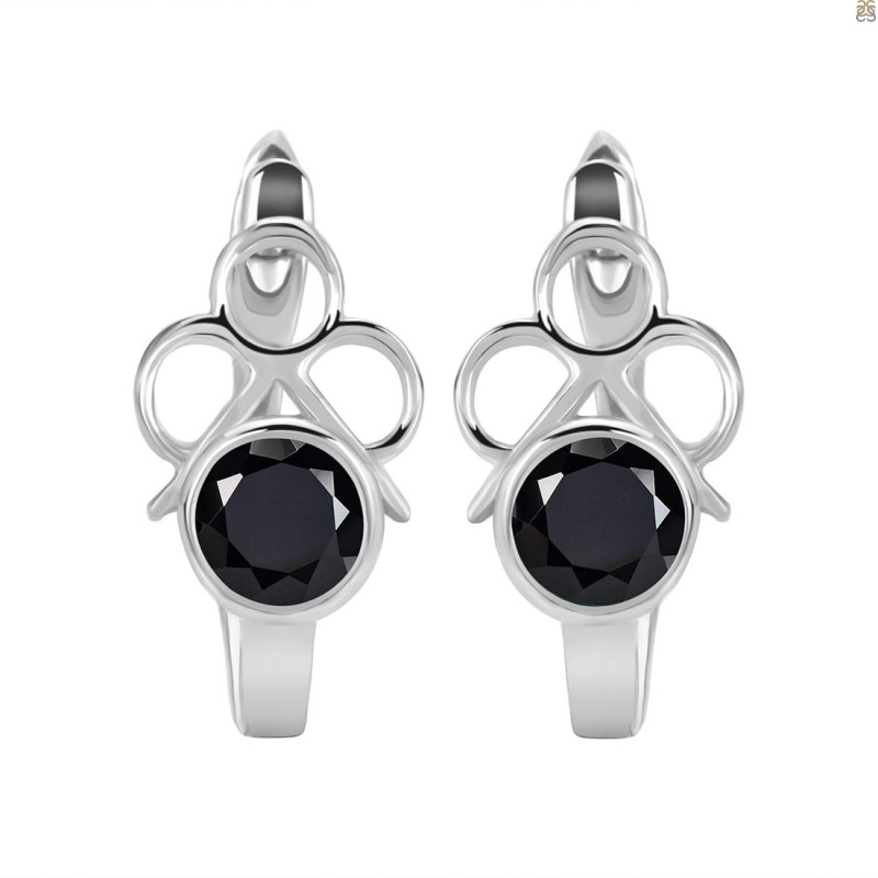 Black Tourmaline Stud Earring BLS-RDE-16.