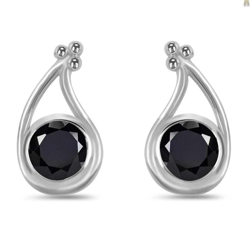 Black Tourmaline Stud Earring BLS-RDE-19.