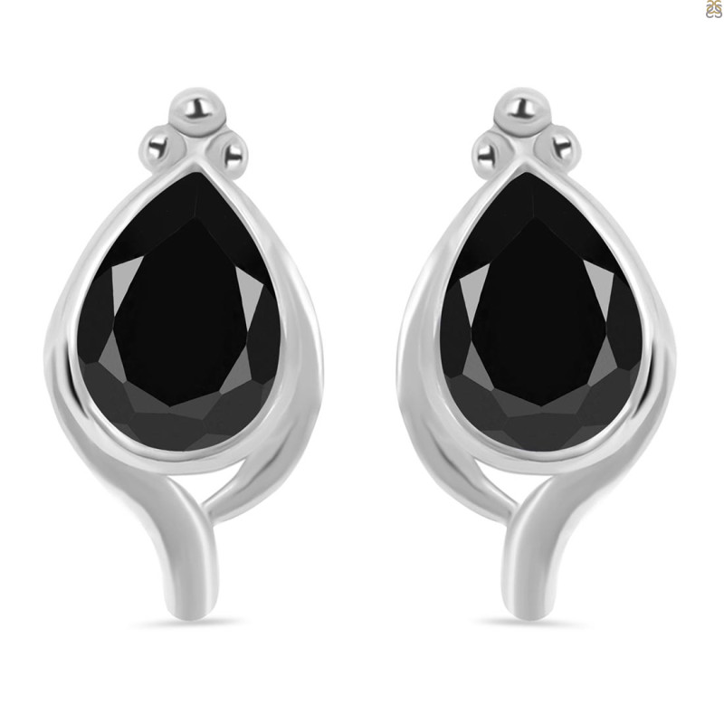 Black Tourmaline Stud Earring BLS-RDE-26.