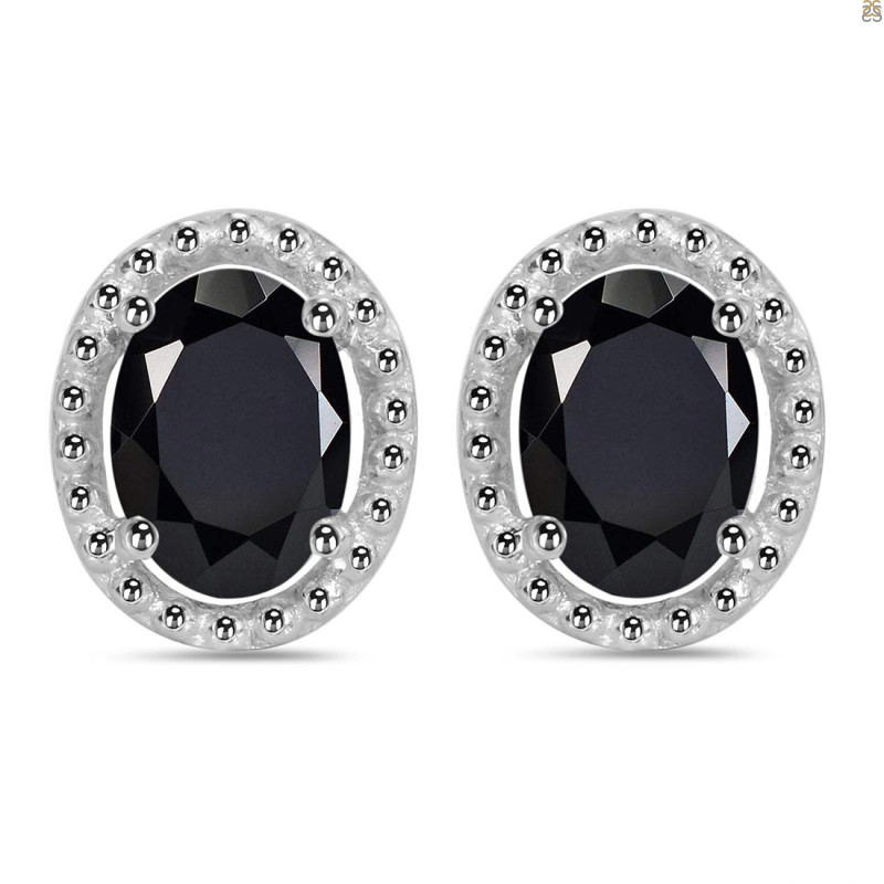 Black Tourmaline Stud Earring BLS-RDE-34.