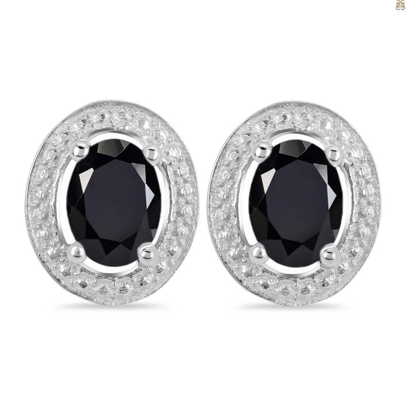 Black Tourmaline Stud Earring BLS-RDE-35.