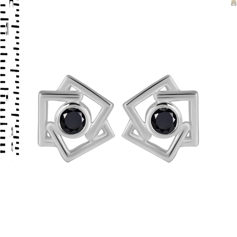 Black Tourmaline Stud Earring BLS-RDE-627.