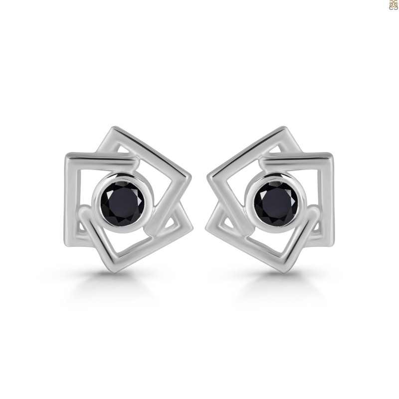 Black Tourmaline Stud Earring BLS-RDE-627.