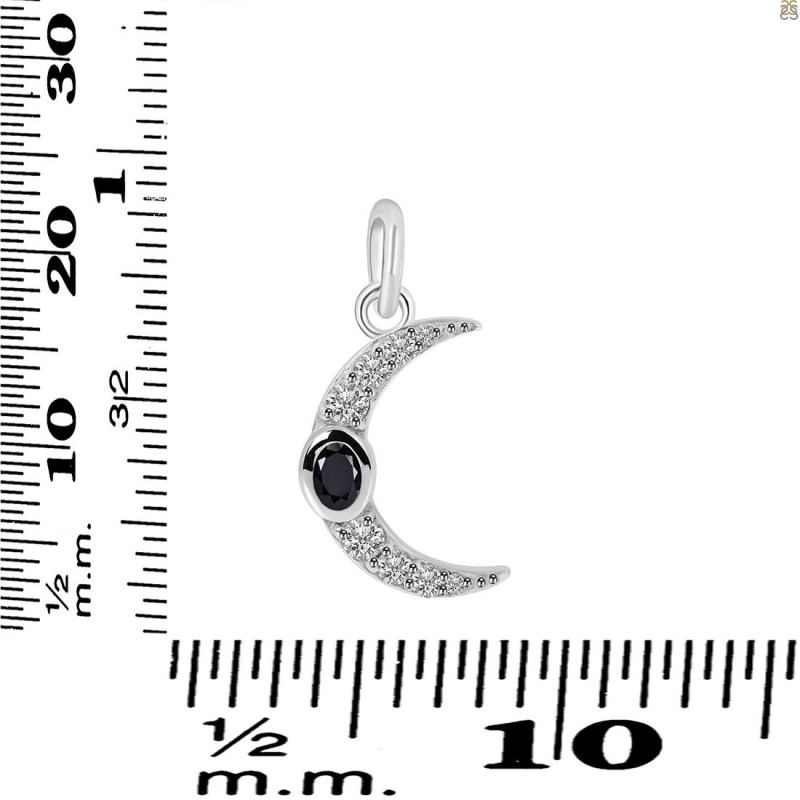 Black Tourmaline & White Topaz Pendant BLS-RDP-691.